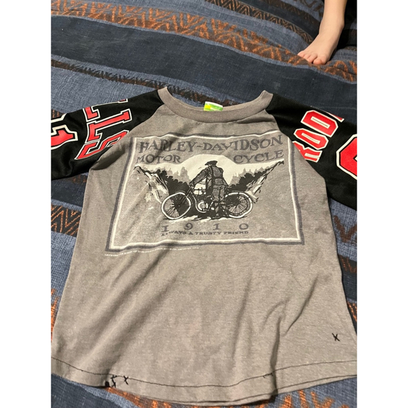 Boys Harley-Davidson T-shirt Size Unspecified Gray Black - Picture 1 of 6